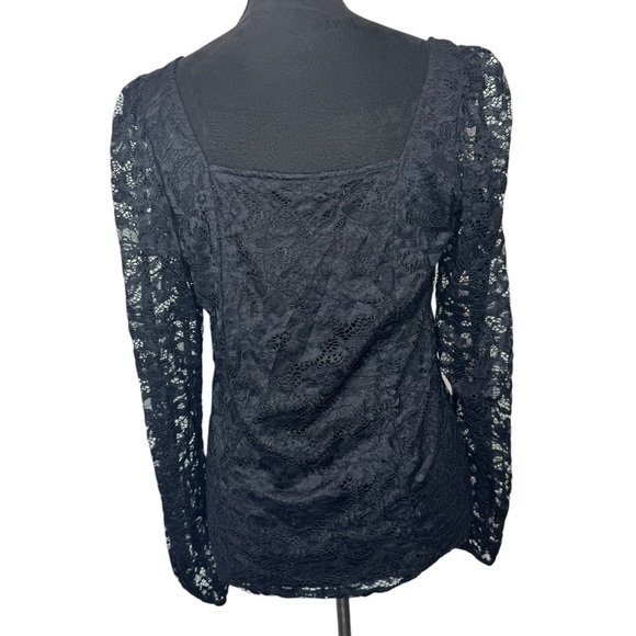 Torrid Lace Square Neck Long Sleeve Top Black - Picture 6 of 8